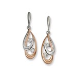 Double Teardrop Earrings w/Rose gold & CZs